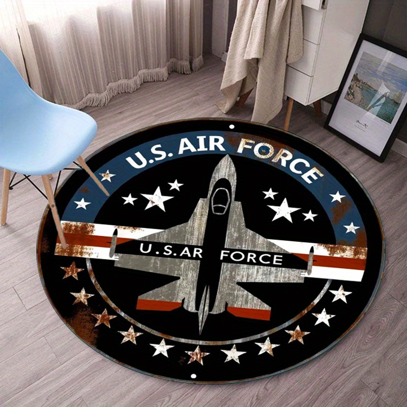 Jet Home Bathroom Mats - พรมปูพื้นลายเครื่องบินรบกองทัพอากาศสหรัฐฯ ดีไซน์ดาว สำหรับตกแต่งบ้าน ห้องนั่งเล่น ห้องนอน ลายธงชาติอเมริกัน