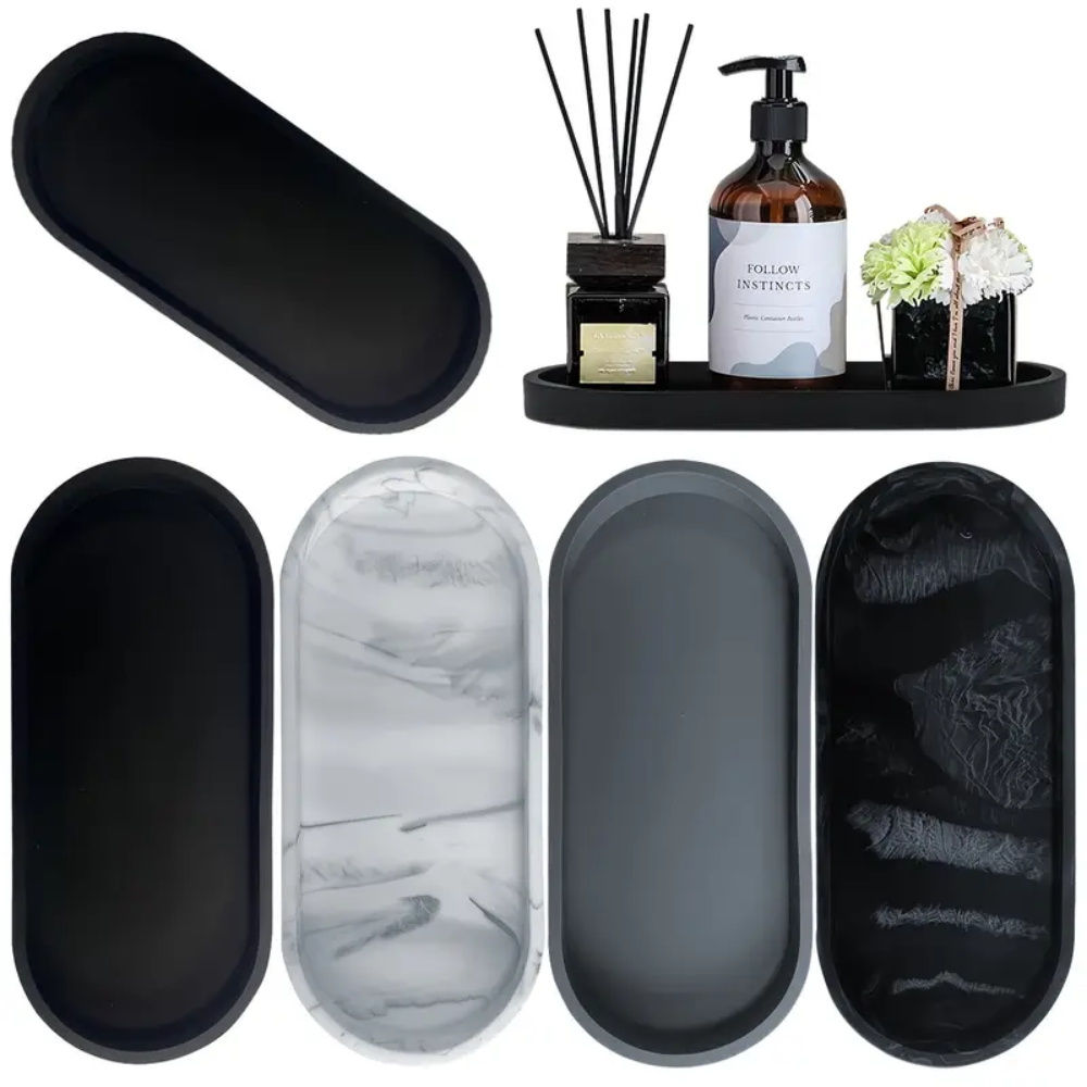 Home Essentials Bathroom Organizer - 1 PC ห้องน้ํา Dressing ถาดซิลิโคน,สี่เหลี่ยมผืนผ้าล้างจานและฟองน้ํา Rack,โต๊ะเครื่องแป้งน้ําหอม