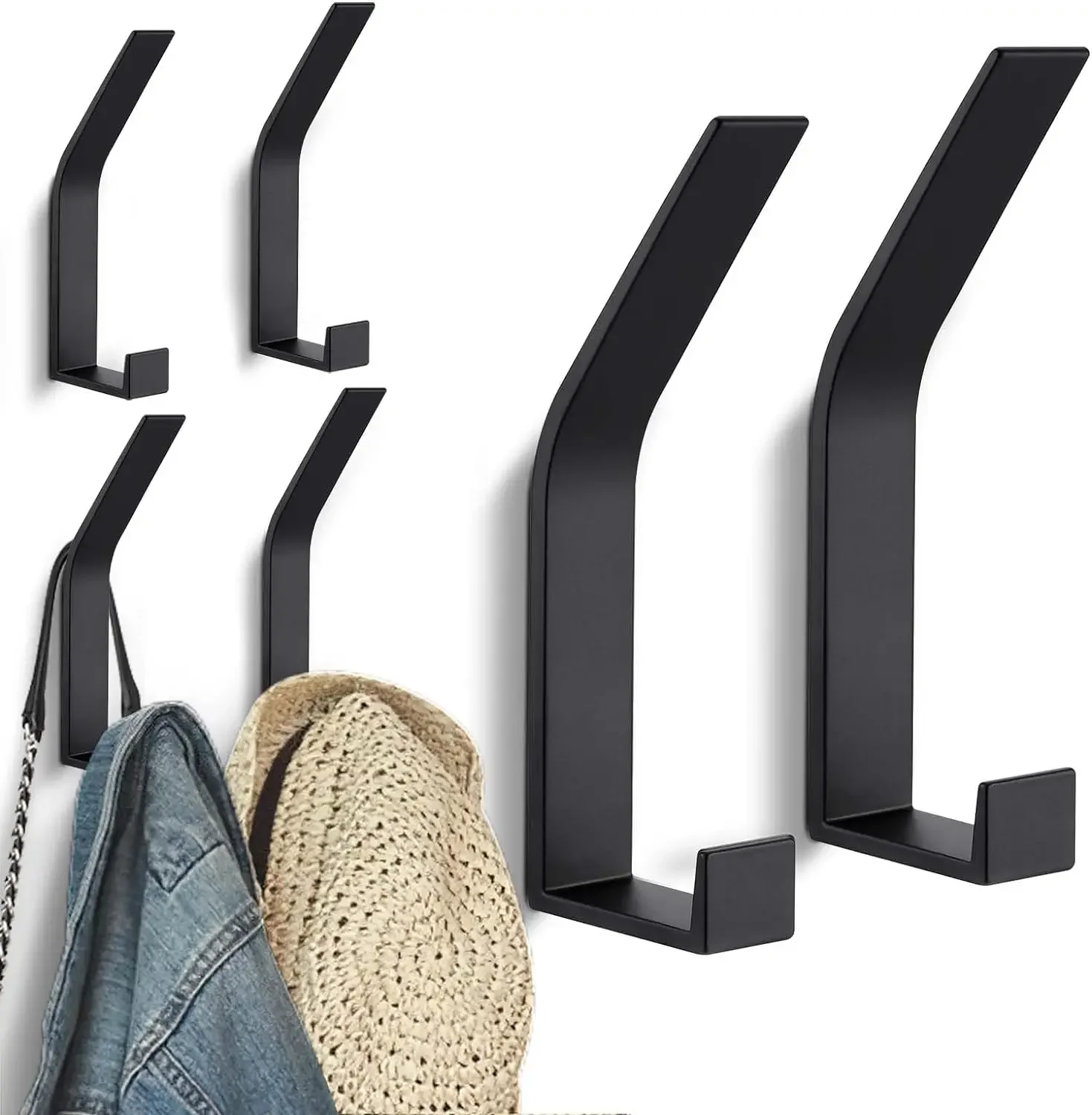 Towel Bar Stainless - 4/5/6pcs ผ้า Hook Wall เจาะสกรูที่มองไม่เห็นโมเดิร์นผ้า Hooks
