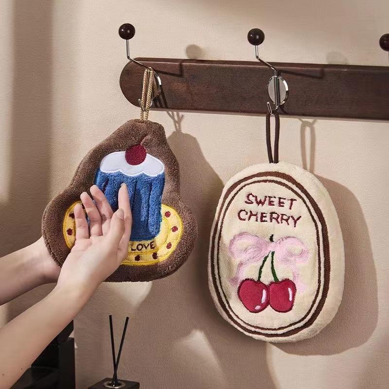 Home Bathroom Towels - ผ้าเช็ดมือในครัว ผ้าเช็ดมือในห้องน้ำ ผ้าเช็ดมือแบบแขวนผนัง ผ้าเช็ดหน้าแบบหนา สำหรับทำความสะอาดในครัว