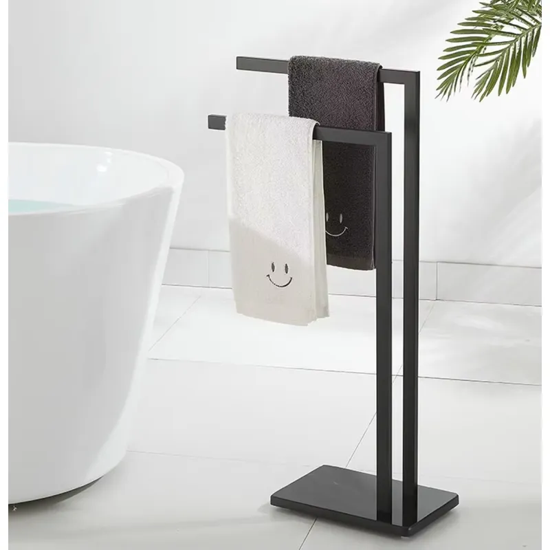 Towel Bar Stainless - ราวแขวนผ้าขนหนูสแตนเลสแบบติดผนังสูง-ต่ำ ทันสมัย พร้อมราวสองชั้นสำหรับจัดเก็บในห้องน้ำ