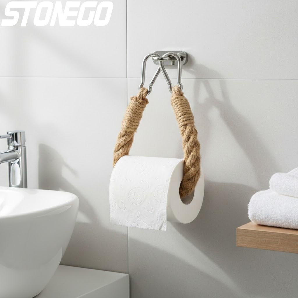 Home Essentials Bathroom Organizer - ที่ใส่กระดาษชำระติดผนังสไตล์วินเทจ พร้อมที่แขวนผ้าเช็ดตัว ของตกแต่งห้องน้ำ ของใช้จำเป็นสำหรับบ้านและโรงแรม ที่จัดระเบียบผ้าเช็ดตัวอย่างมีสไตล์