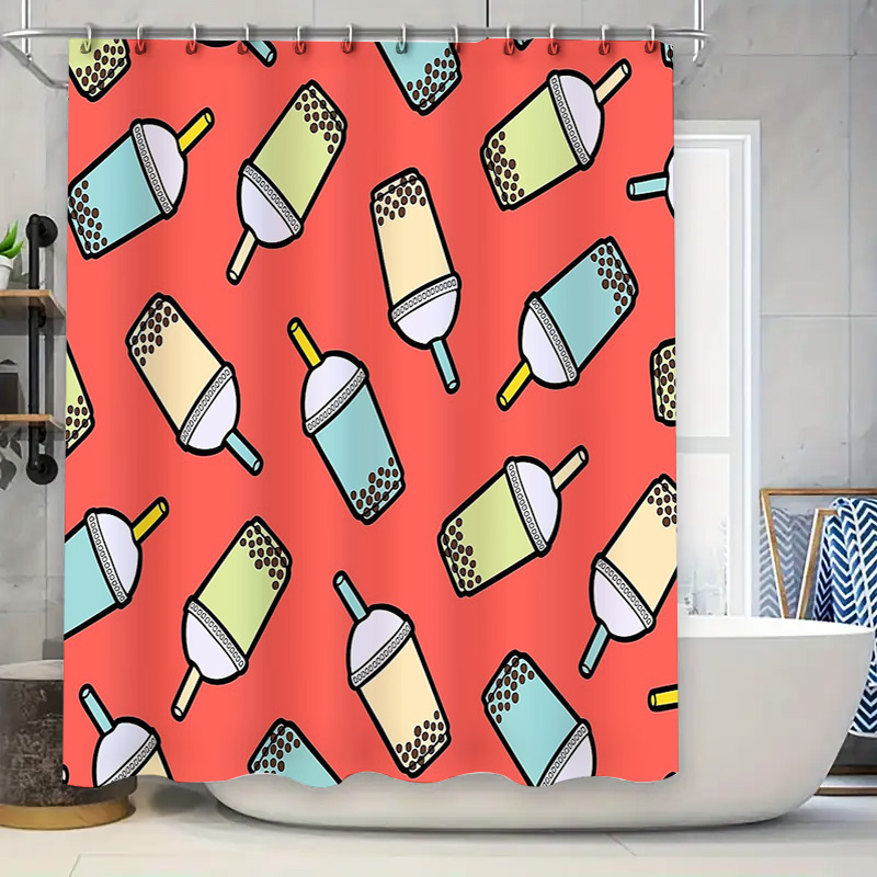 Home Bathroom Design Ideas - ม่านอาบน้ำลายชานมไข่มุกสุดน่ารัก ของตกแต่งห้องน้ำดีไซน์ทันสมัย ของตกแต่งบ้านสุดอินเทรนด์ ไอเดียของขวัญ ของตกแต่งห้องสไตล์สวยงาม