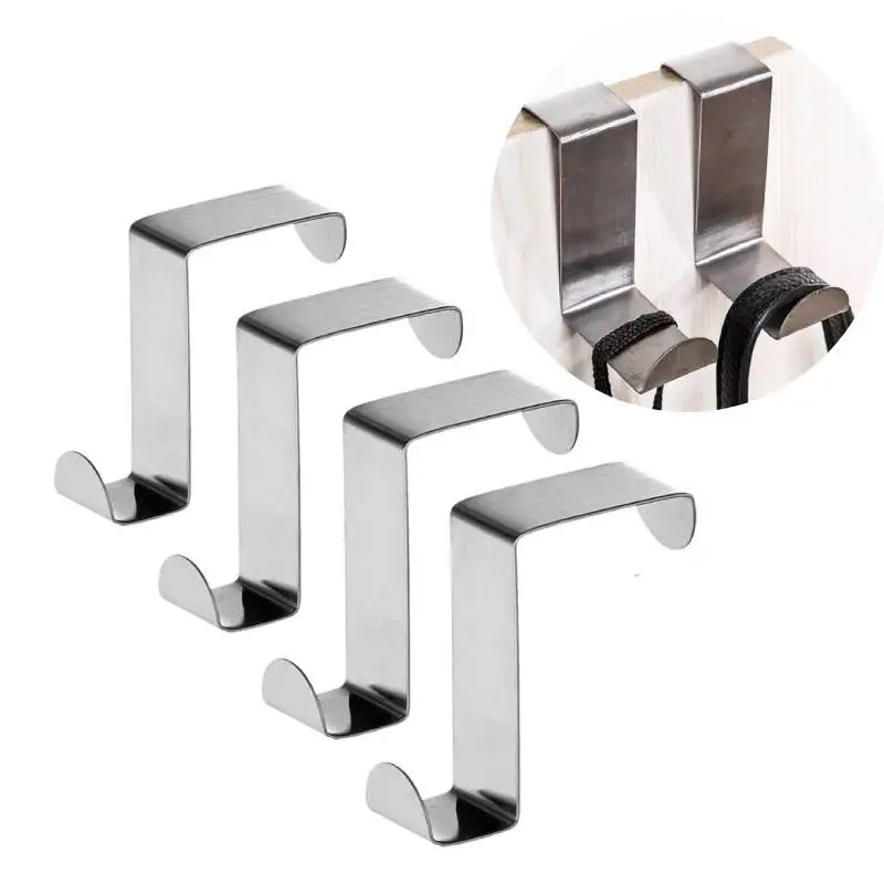 Towel Bar Stainless - 2-20 ชิ้นลิ้นชักตะขอสแตนเลส Reversible กว่าประตูตู้ประตูผ้าเช็ดตัวแขวนผู้ถือ Hook Rack