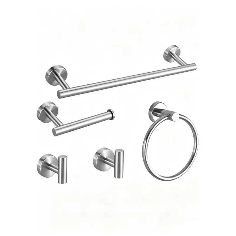 Home Hardware Bathroom Faucets - ชุดอุปกรณ์ห้องน้ำสีนิกเกิลขัดเงา ชุดอุปกรณ์ห้องน้ำหรูหราสำหรับบ้านและโรงแรม ก๊อกน้ำทันสมัย ราวแขวนผ้าเช็ดตัว ที่จ่ายสบู่