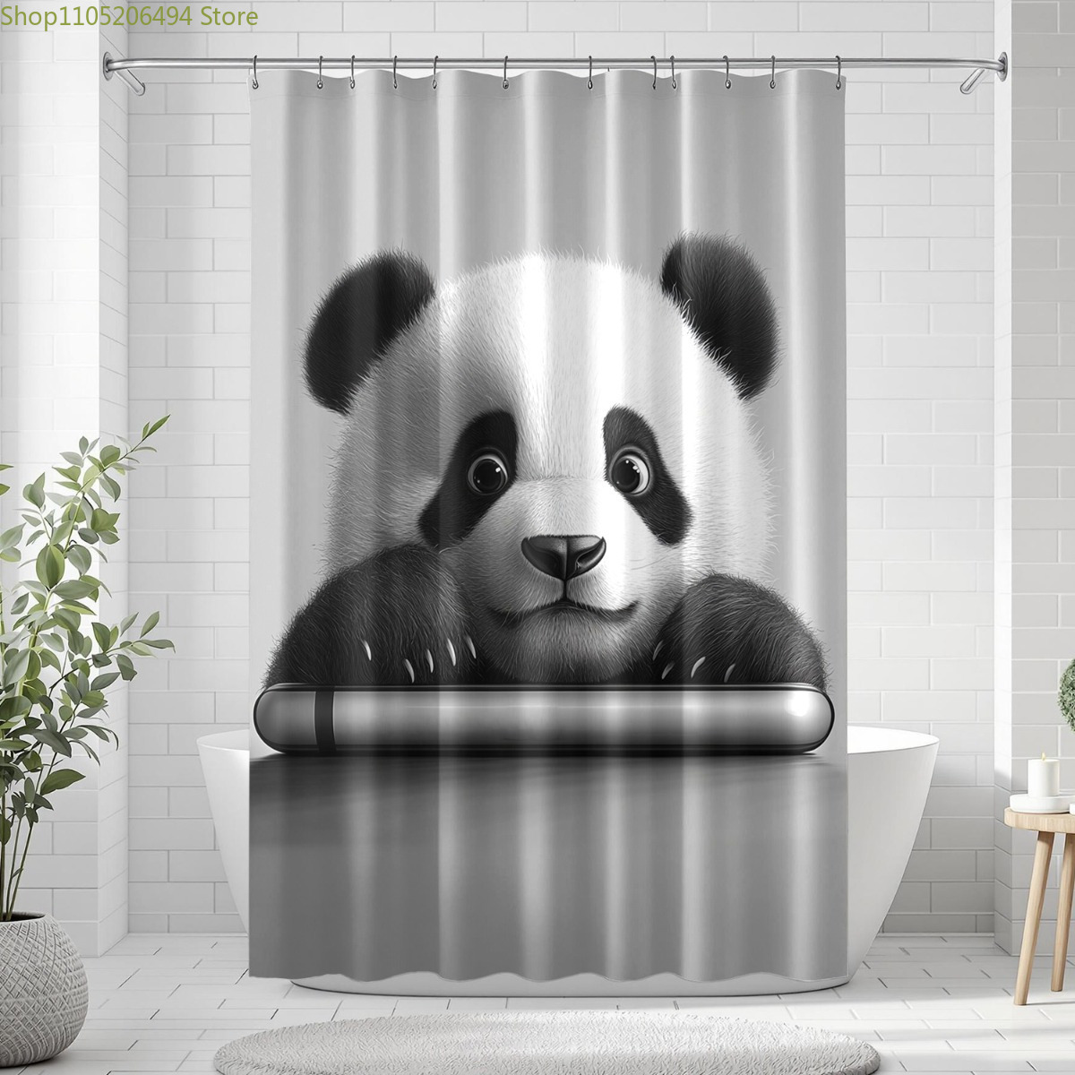 ม่านอาบน้ำลายหมีแพนด้าน่ารัก ด - Home Bathroom Design Ideas บทวิจารณ์และราคา