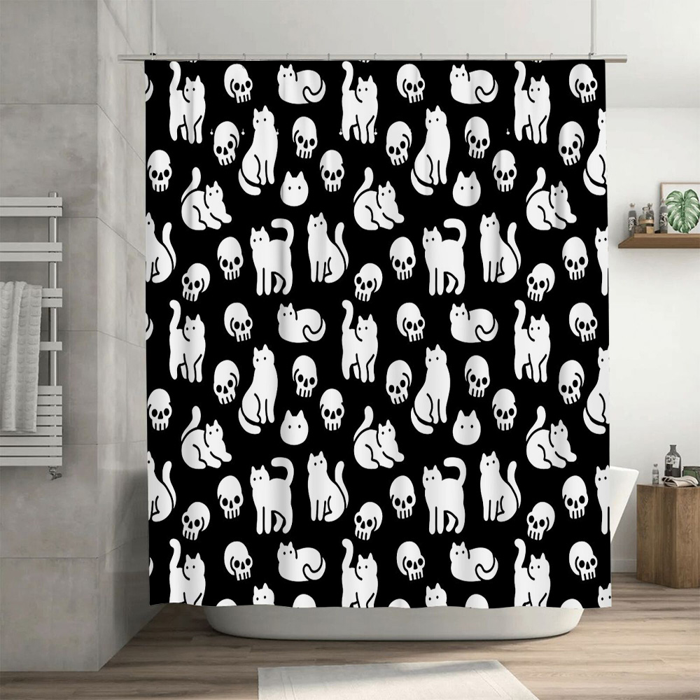 ม่านอาบน้ำลายแมวน่ารัก ตกแต่งห - Home Bathroom Design Ideas บทวิจารณ์และราคา