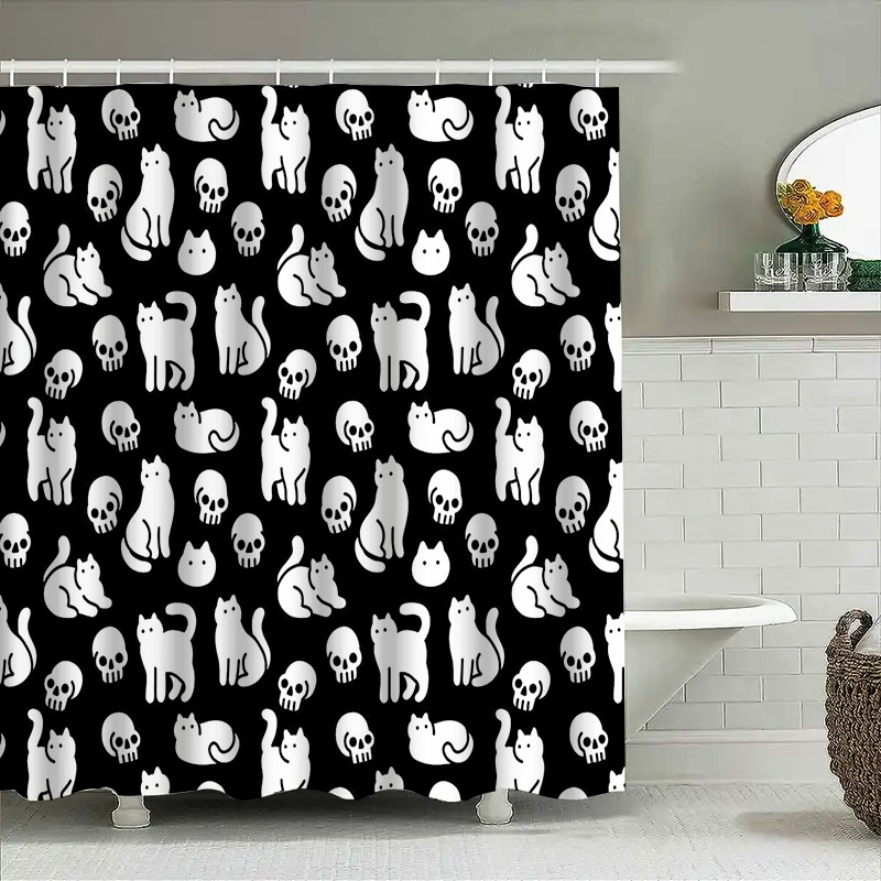 ม่านอาบน้ำลายแมวน่ารัก ตกแต่งห - Home Bathroom Design Ideas บทวิจารณ์และราคา
