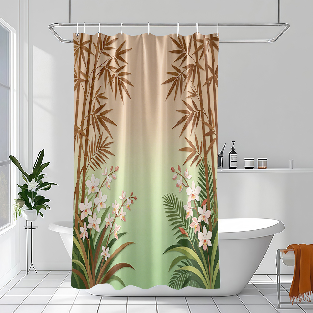 ม่านอาบน้ำกันน้ำลายพิมพ์พฤกษศา - Home Bathroom Design Ideas บทวิจารณ์และราคา
