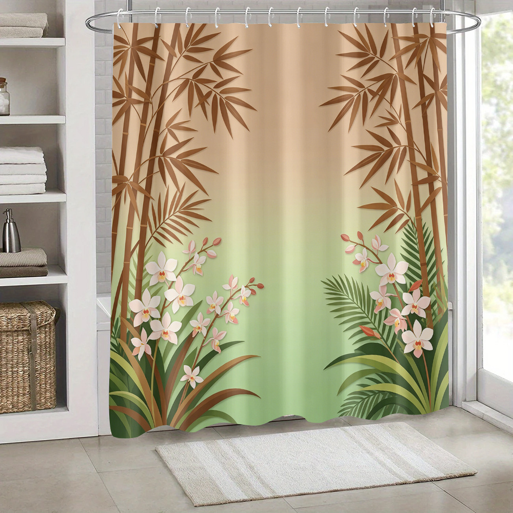 ม่านอาบน้ำกันน้ำลายพิมพ์พฤกษศา - Home Bathroom Design Ideas บทวิจารณ์และราคา