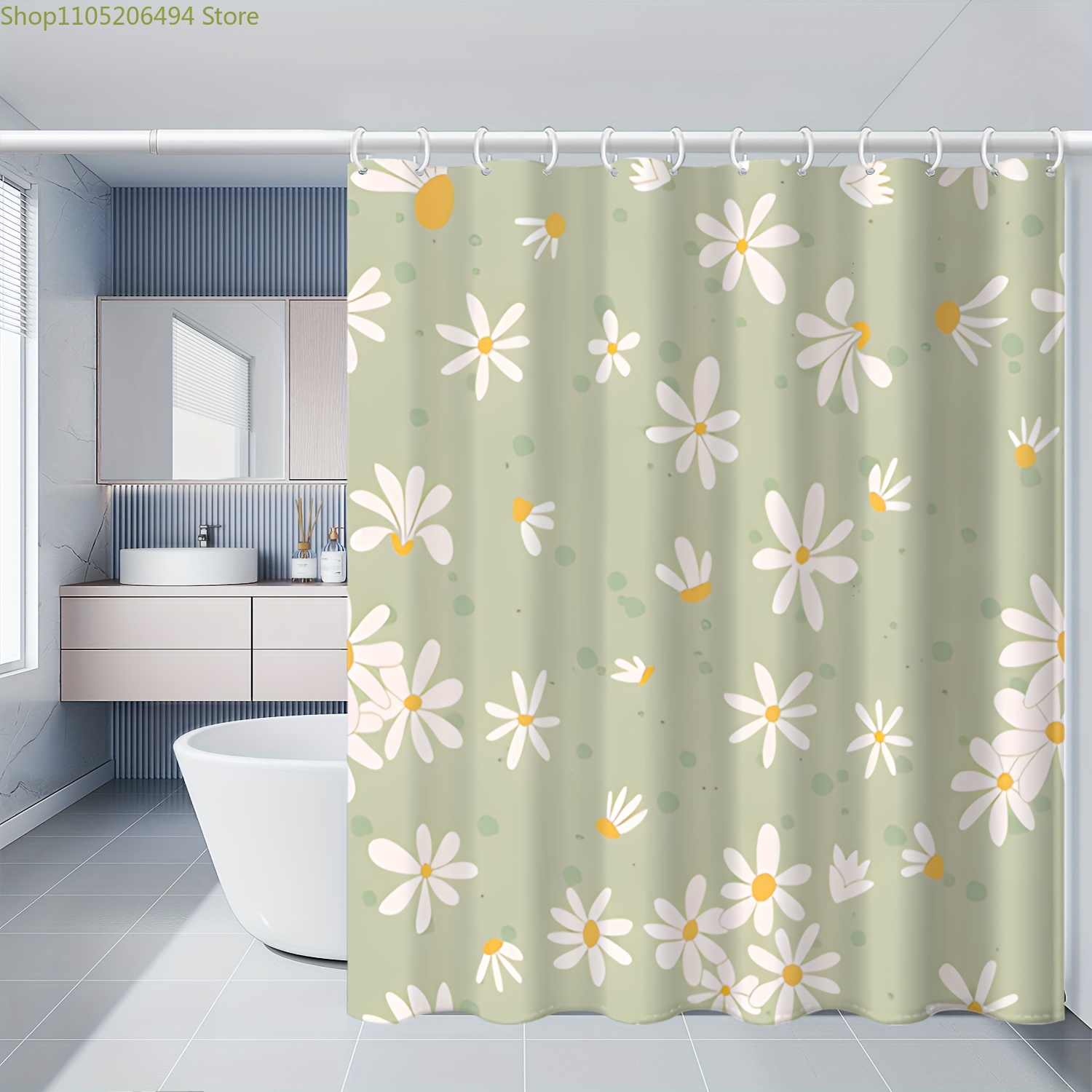 ม่านอาบน้ำลายดอกเดซี่น่ารัก ดี - Home Bathroom Design Ideas บทวิจารณ์และราคา