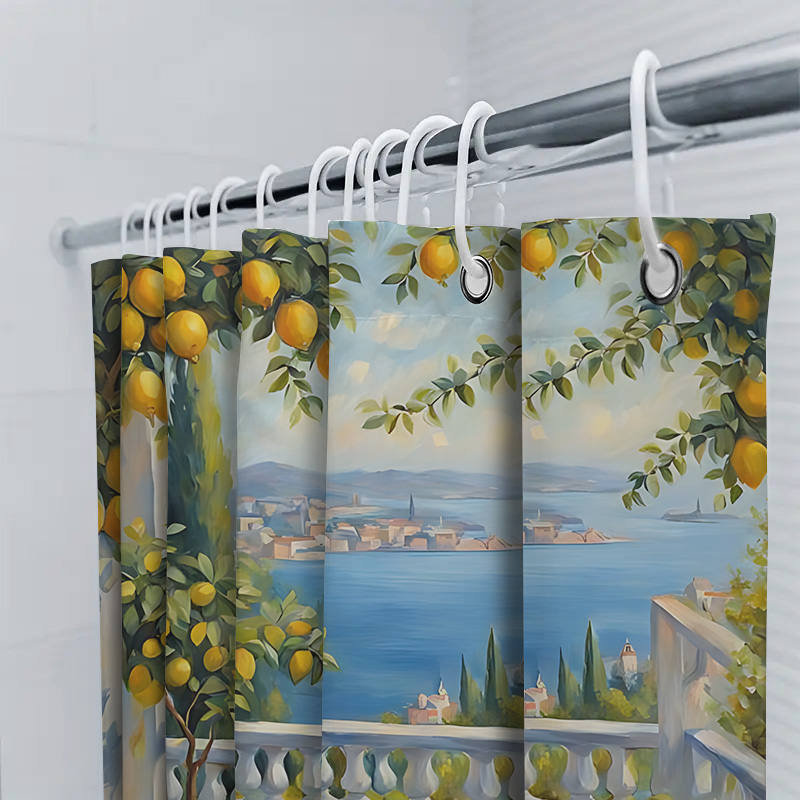 ม่านอาบน้ำลายสวนมะนาวเมดิเตอร์ - Home Bathroom Design Ideas บทวิจารณ์และราคา