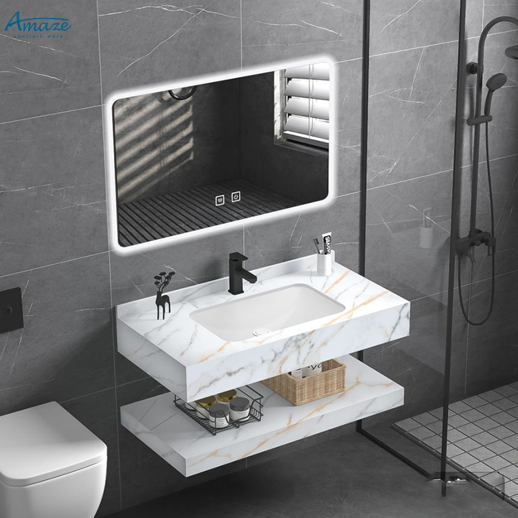 ตู้ห้องน้ำแบบแขวนผนังสองชั้น ท - Home Living Bathroom Vanity บทวิจารณ์และราคา