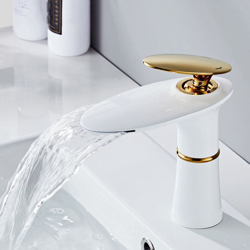 น้ําตกก๊อกน้ําอ่างล้างหน้าสีขา - Home Hardware Bathroom Faucets บทวิจารณ์และราคา