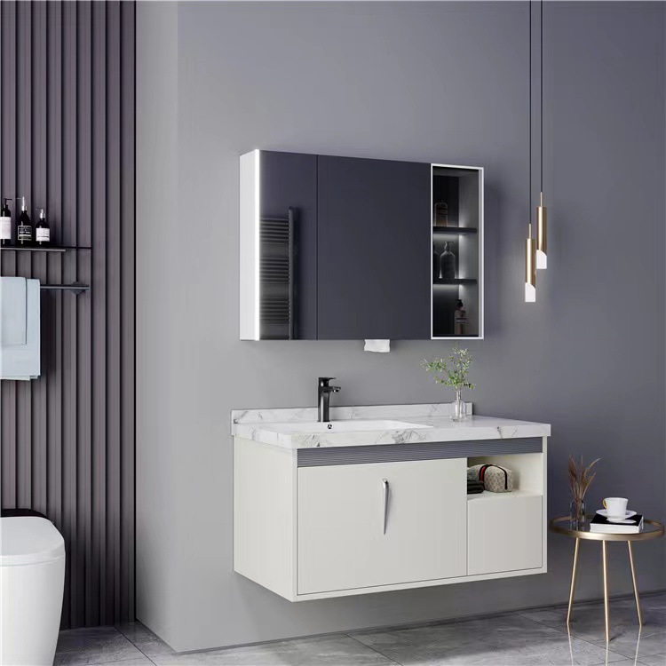 ตู้ห้องน้ำแบบลอยตัวติดผนังพร้อ - Home Living Bathroom Vanity บทวิจารณ์และราคา