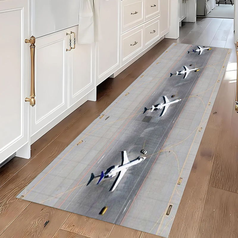 พรมปูพื้นลายสนามบินสีเหลืองกัน - Jet Home Bathroom Mats บทวิจารณ์และราคา